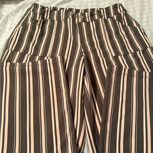 Cato taupe and peach Striped Women's Pants size LP large petite